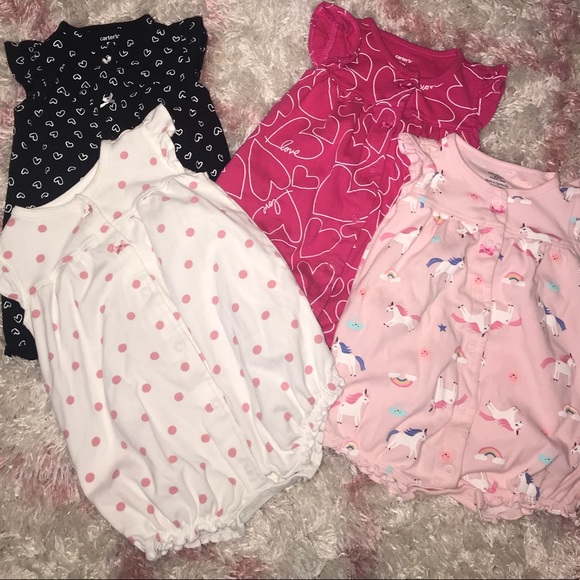 Carter's Other - LOT- 4 EUC Carter’s rompers size 9m